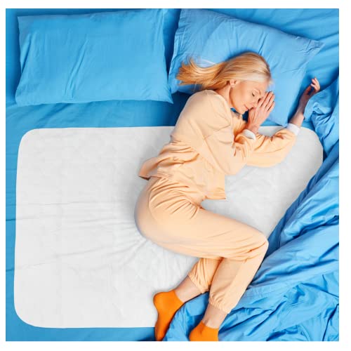 PRIVA 4 Pack Waterproof Washable Incontinence Bed Pads, 24 x 34 Inch Reusable Bed Wetting Underpad, Heavy Duty Mattress Protection for Elderly Seniors, Kids, Pets, Ultra Absorbent Pee Pads