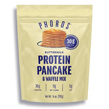 Protein Pancake Mix & Protein Waffle Mix by Phoros Nutrition, 30g of Protein, Low Carb, High Protein, Keto-Friendly, Whey Protein, Whole Grain Oats, Whole Wheat Pancakes, Just Add Water (Buttermilk)