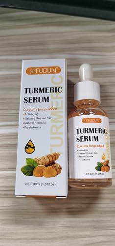 Turmeric Serum for Dark Spots，2 PCS Turmeric Dark Spot Corrector Serum Oil for Face, Moisturizing Massage Essence Reduces Hyper pigmentation Age&Sun Spot, Natural Facial Serum for Women & Men 1Fl Oz