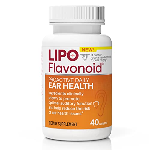 Proactive Daily Ear Health Supplement by Lipo-Flavonoid, Promotes Long Term and Supports Optimal Auditory Function and Cognitive Health, 40 Caplets