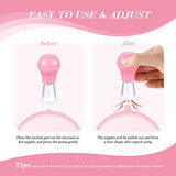 4 Pieces Nipple Sucker Nipple Corrector Nipple Puller Women Breastfeeding Flat Inverted Nipple, Aspirator Nipples Retraction Nipples Silicone Cups for Mommy Girl (Pink)