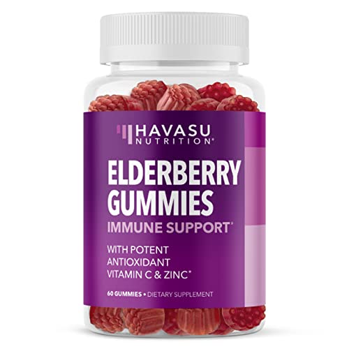 Sambucus Black Elderberry Gummies for Adults | Powerful Antioxidants Packed in Elderberry with Zinc and Vitamin C | Elderberry Vitamins with Elderberry Extract | Improves Immune Support |60 Count