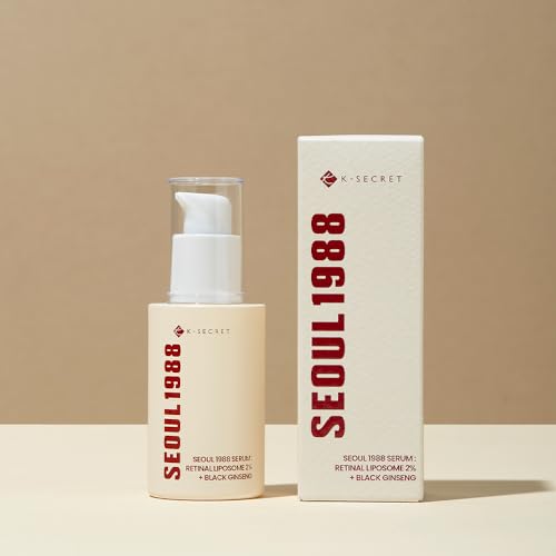 KSECRET SEOUL 1988 Serum : Retinal Liposome 2% + Black Ginseng, 30ml/1.01fl.oz | 58% Black Ginseng Extract | Retinal serum, Bakuchiol, Vitamin C & 3 Peptides for Wrinkle Care | Korean Skincare |