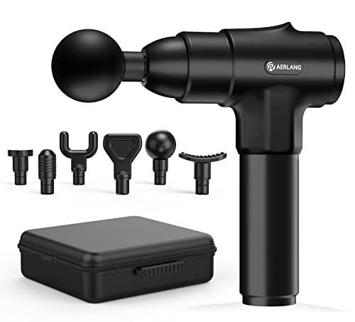 AERLANG Massage Gun, Deep Tissue Massager Gun Muscle Massager for Pain Relief with 6 Heads 20 Speeds, Portable Electric Massager with LCD Touch Screen and Carrying Case