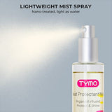 TYMO Ring Pink Hair Straightener Brush + TYMO Heat Protectant Spray for Hair