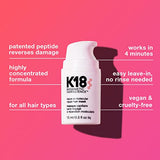 K18 Leave-In Molecular Repair Hair Mask Treatment to Repair Damaged Hair - 4 Minutes to Reverse Damage from Bleach, Color, Chemical Services, 15 ml