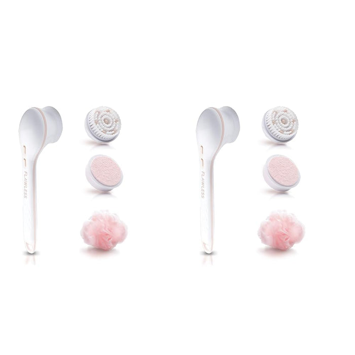 Finishing Touch Flawless Cleanse Spa Spinning Body Brush and, Shower Wand, 1 Count (Pack of 2)