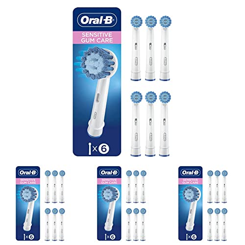 Oral-B Sensitive Gum Care Electric Toothbrush Replacement Brush Heads, 6 Count(Pack of 4)