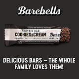 Barebells Protein Bars Cookies & Cream - 12 Count, 1.9oz Bars - Protein Snacks with 20g of High Protein - Chocolate Protein Bar with 1g of Total Sugars - On The Go Protein Snack & Breakfast Bars