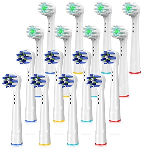 Replacement Toothbrush Heads for Oral B Braun, 16 Pack Professional Electric Toothbrush Heads, Precision Clean Brush Heads Refill Compatible with Oral-B 7000/Pro 1000/9600/ 5000/3000/8000 (16 Pack)