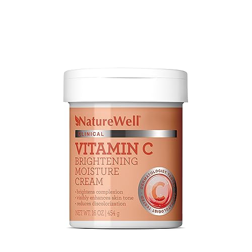 NATURE WELL 2.0 Vitamin C Brightening Moisture Cream for Face, Body, & Hands, Visibly Enhances Skin Tone, Helps Improve Overall Texture & Provides Lasting Hydration, 16 Oz (Packaging May Vary)