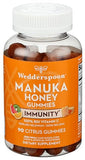 Wedderspoon Manuka Honey Immunity Gummies, Tangy Citrus, 90 Count | Chewable| Vitamin C & Zinc Support