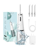 Nicefeel Water Flosser, Cordless Portable Dental Cleaner with 300ml Water Tank, 4 Adjustable Modes & 4 Jet Tips, Type-C Rechargeable Waterproof IPX7 Oral Irrigator for Home & Travel, White