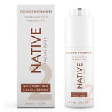 Native Moisturizing Facial Serum Contains Naturally Derived Ingredients | Hydrating Serum with Coconut and Vitamin B3, Revitalize and Repair Your Skin, Fragrance-Free, 30ml, 1 fl oz