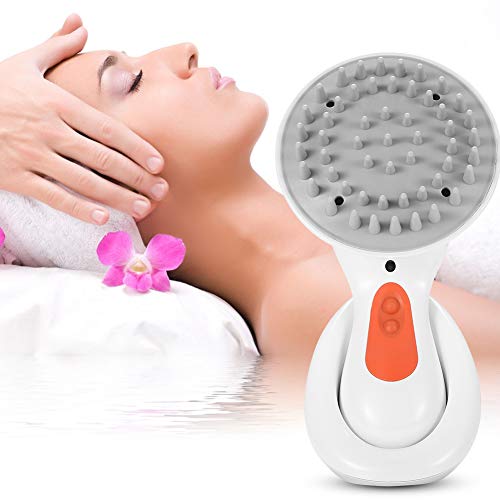 Scalp Massager for Hair Growth, Soft Silicone Scalp Exfoliator Manual Shampoo Brush, Electric Head Massaging Brush Waterproof Vibration Scrubber Stress Relieve