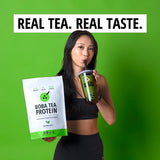 Boba Tea Protein Matcha Latte | 25g Grass-Fed Whey Protein Isolate Powder | Gluten-Free & Soy-Free Bubble Tea Protein Drink | Real Ingredients & Lactose-Free Protein Drink | 25 Servings