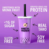 Boba Tea Protein Taro Milk | 25g Grass-Fed Whey Protein Isolate Powder | Gluten-Free & Soy-Free Bubble Tea Drink | Real Ingredients & Lactose-Free Protein Drink | 25 Servings