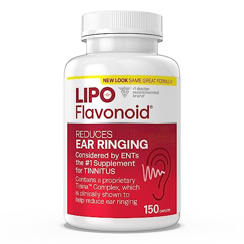 Lipo-Flavonoid Plus, Tinnitus Relief for Ringing Ears, OTC Flavonoid Ear Health Vitamins, Bioflavonoids & Vitamin C, 150 Caplets