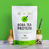 Boba Tea Protein Matcha Latte | 25g Grass-Fed Whey Protein Isolate Powder | Gluten-Free & Soy-Free Bubble Tea Protein Drink | Real Ingredients & Lactose-Free Protein Drink | 25 Servings