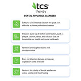 TCS Fresh Dental Appliance Cleaner Set - Professional Strength Concentrated Retainer Cleaner Solution with Soft Bristle Dental Brush (6 Month Supply)