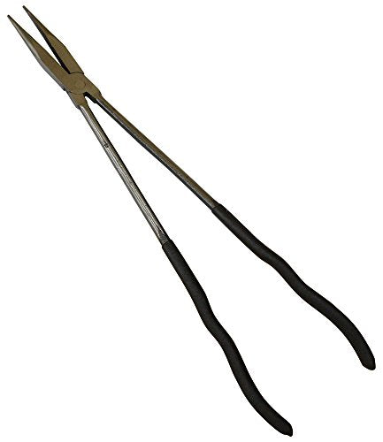 PLIER KING 16" (40.6 cm) Extra Long Nose Plier | Orange & Black Ergonomic Handles | Straight Jaw | Extra Long Reach For Hard To Reach Spots, Deep & Confined Spaces
