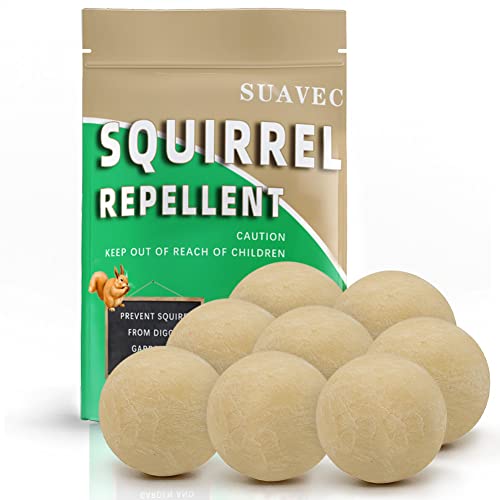 SUAVEC Squirrel Repellent Outdoor, Chipmunk Repellent, Squirrels Repellent for Garden, Squirrel Deterrent Mint, Indoor Repellent Squirrels for Attic, Keep Squirrel Away for Bird Feeders/Plants-8P