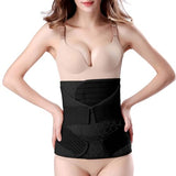 3 in 1 Postpartum Belly Wrap - Recovery Belly/Waist/Pelvis Belt Black Postpartum Belly Band, Black Plus Size