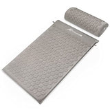 ProsourceFit Acupressure Mat and Pillow Set for Back/Neck Pain Relief and Muscle Relaxation, Grey/Grey