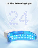 Teeth Whitening Kits, Whitening Strips with Rechargeable 24X Blue Teeth Whitening Light for Teeth Whitening, Teeth Whitening Strips with Light, Menthol