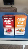 Total Tea Detox Tea & Energy Tea Set - 25 Day Detox Tea - Herbal SIim Tea with Chamomile - Hibiscus Tea and Ginger Root for Colon Cleanse – Natural Citrus & Cinnamon Herbal Tea for Digestive Health