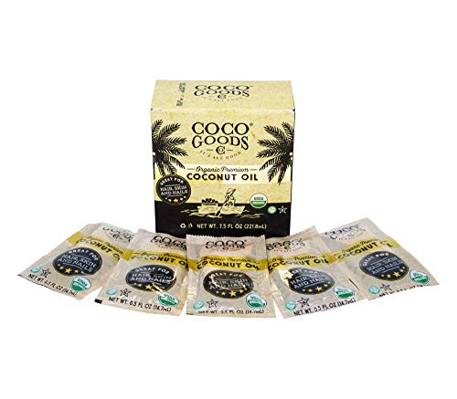 COCOGOODSCO Vietnam Single-Origin Organic Premium Coconut Oil, Centrifuge Extracted - Great for Hair and Nails Care, Skin Moisturizer 7.5 fl. oz (Travel/Convenience Pack, 0.5 fl. oz x 15 count)