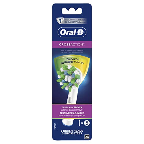 Oral-B CrossAction Electric Toothbrush Replacement Brush Heads Refill, 5 Count