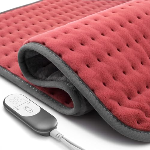 20"x24" Heating pad for Back, Neck, Shoulder, Abdomen, Leg and Cramps Pain Relief, Mothers Day Gifts for Women, Mom, Dad, Auto-Off, Machine Washable, Moist Dry Heat Options, XXXL Extra Large Heat Pad