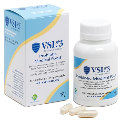 VSL#3 Probiotics Medical Food for Gut Health Dietary Management, High Potency 112.5 Billion CFU Dose, 1 Gastro Recommended Multi-Strain Probiotic, 60 Pack Capsules