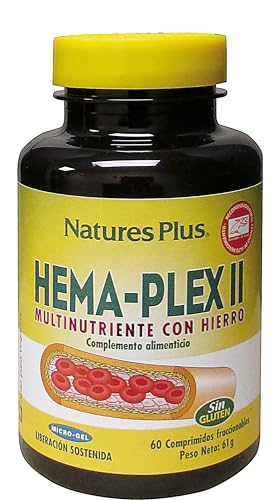 NaturesPlus Hema-Plex Iron - 60 Mixed Berry Chewables - 85 mg Elemental Iron - Total Blood Health - with Vitamin C & Bioflavonoids - Non-GMO, Vegan & Gluten Free - 20 Servings