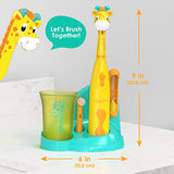 Brusheez® Kids’ Electric Toothbrush Set - Safe & Effective for Ages 3+ - Parent Tested & Approved with Gentle Bristles, 2 Brush Heads, Rinse Cup, 2-Minute Timer, & Storage Base (Jovie The Giraffe)