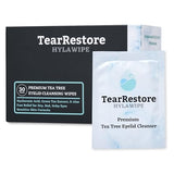 TearRestore HylaWipe Cleanse & Calm Eyelid Wipes, Natural Tea Tree Eyelid Cleanser. Hypoallergenic and Preservative Free. Relieves Dry, Red, Itchy, Swollen, and Irritated Eyes, (30 count)