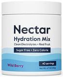 Nectar Sugar Free Electrolytes Powder - Organic Fruit No Sugar or Calories - Hydration Powder for Dehydration & Hangover Relief and Rapid Rehydration - Keto and Paleo (Berry 40 Serving Tub)