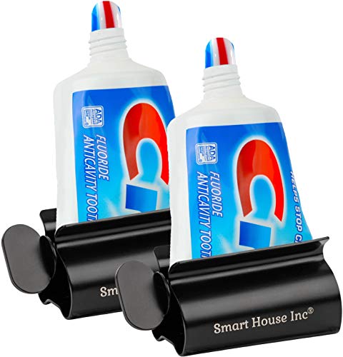 Toothpaste Squeezer Tube Roller Stainless Steel Tube Squeezer Rollers, Saves Toothpaste, Creams, Puts an end to Waste - Simple and Practical [Black]