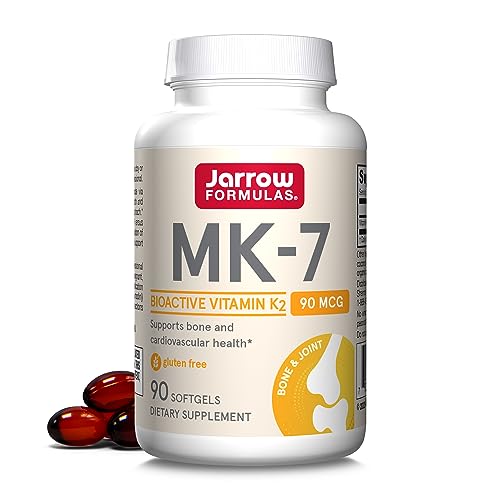 Jarrow Formulas MK-7 90 mcg - Bioactive Form of Vitamin K2 - 90 Servings (Softgels) - For Bone & Cardiovascular Health - Vitamin K2 MK-7 Dietary Supplement - K2 Vitamin Supplement MK-7 - Gluten Free