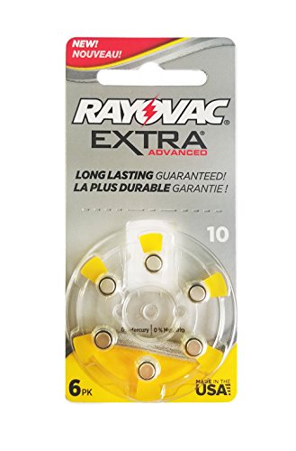 60 Rayovac Extra Mercury Free Hearing Aid Batteries Size: 10 + Battery Holder Keychain Kit