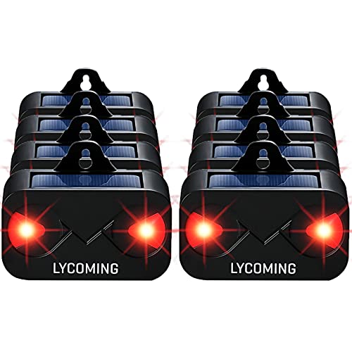 Lycoming Solar Predator Control Light Deer Repellent Raccoon Repellent for Nocturnal Animals Coyote Deterrent Devices with Red Strobe Lights Skunk Repellent for Garden - 8 Pack