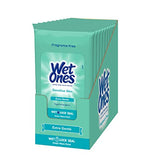 Wet Ones Hand Wipes for Sensitive Skin | Wipes Case for Hand and Face | 20 ct. Travel Size (10 pack)