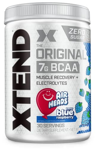 XTEND Original BCAA Powder Airheads Candy Flavor, 7g BCAA and 2.5g L-Glutamine, Sugar Free Post Workout Muscle Recovery Drink with Amino Acids for Men & Women, 30 Servings