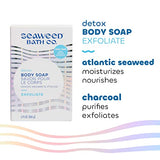 Seaweed Bath Co. Exfoliate Detox Body Soap, 3.75 Ounce (Pack of 3), Sustainably Harvested Seaweed, Charcoal