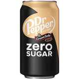 DR PEPPER and Cream Soda Zero Sugar, 12 fl oz cans, 12 pack