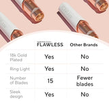 Finishing Touch Flawless Facial Hair Remover for Women, Rose Gold Electric Face Razor with LED Light, Recyclable Packaging