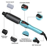 PHOEBE Curling Iron Brush, Dual Voltage Travel 1 Inch Ceramic Tourmaline Ionic Hair Curler Hot Brush, Professional Anti-Scald Instant Heat Up Curling Wands, Heated Styler Brush for Long Hair