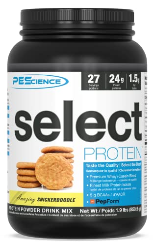 PEScience Select Low Carb Protein Powder, Snickerdoodle, 27 Serving, Keto Friendly and Gluten Free