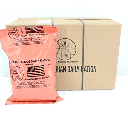 1 Case HUMANITARIAN DAILY RATION MRE - RANDOM MENU - Inspection date of 10/2022 or Newer